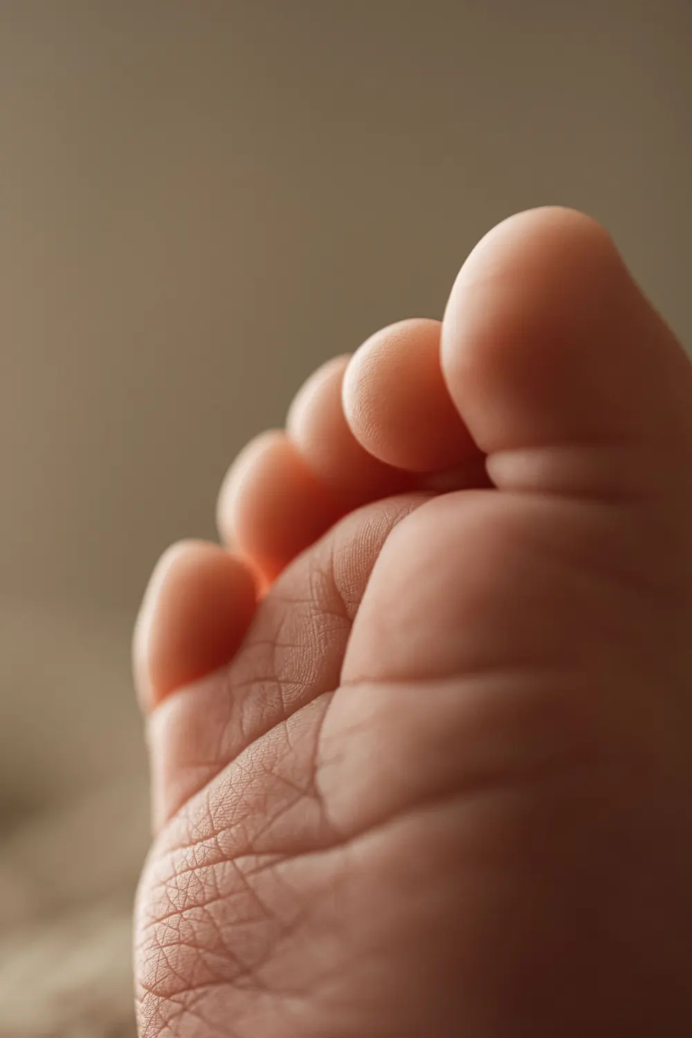 macro fotka nožičky miminka z newborn focení